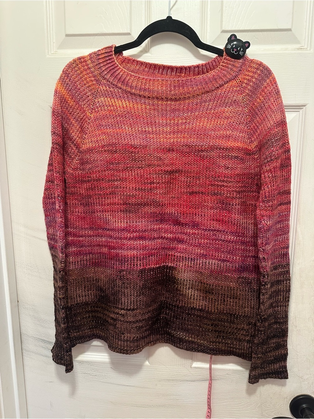 Women's Ombre Crewneck Sweater in Pink and Brown